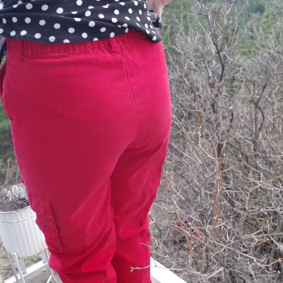 Red Cargo Pants By Forever 21 - Picture 5 of 6